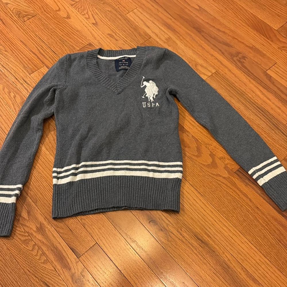 Women’s size S - US Polo Assn gray v neck sweater